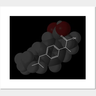 Ibuprofen Molecule Chemistry Posters and Art